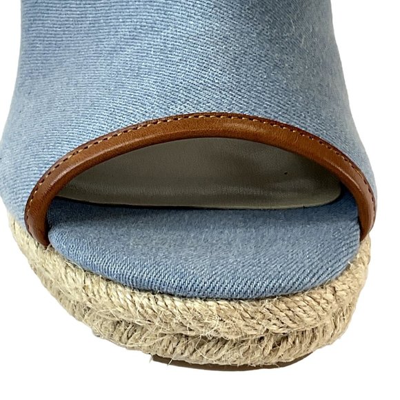 Isaac Mizrahi Shoes Womens Sz 10 Blue Espadrille Erinn 2 Chambray Denim Wedge - Picture 3 of 14
